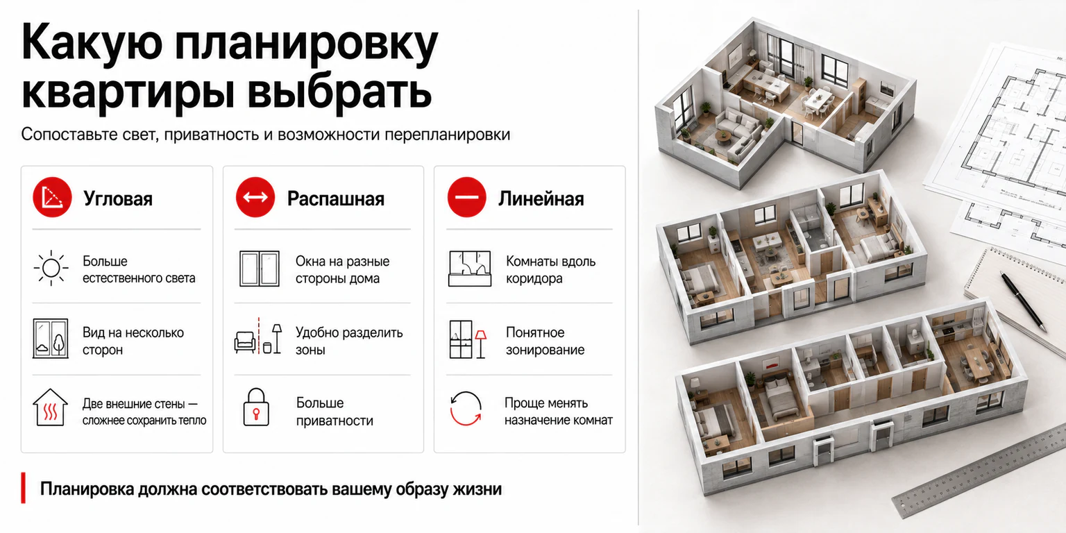 Инфографика: какую планировку квартиры выбрать