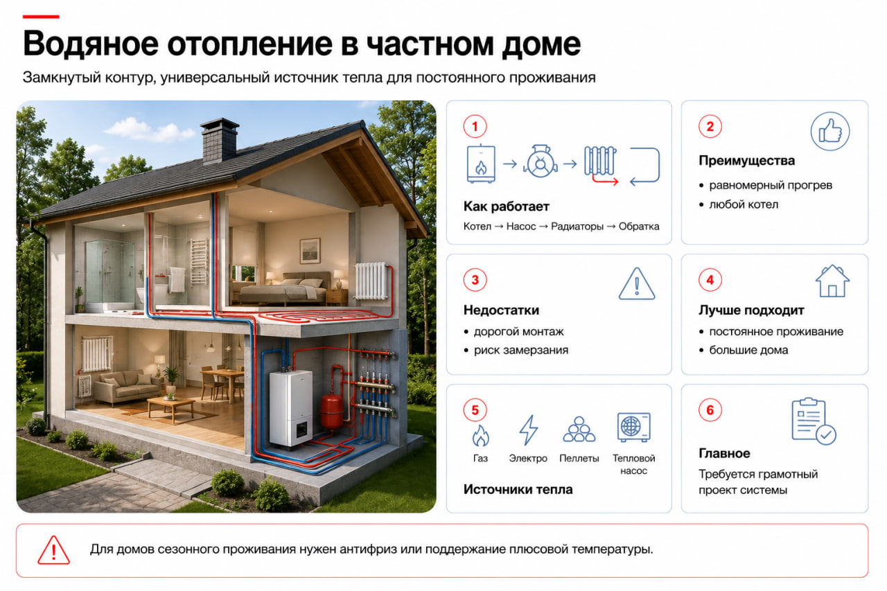 Водяное отопление в частном доме