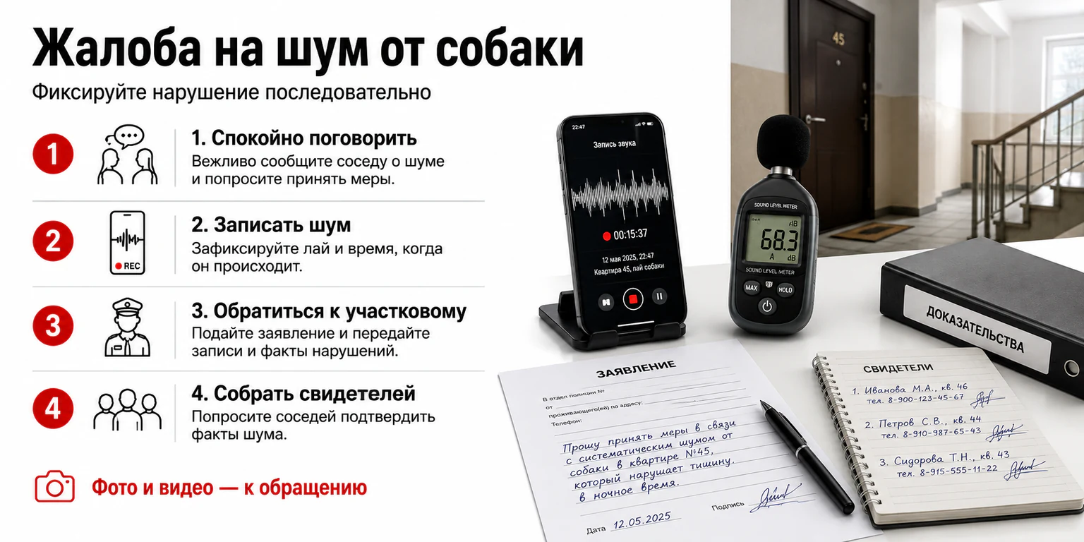 Инфографика: жалоба на шум от собаки