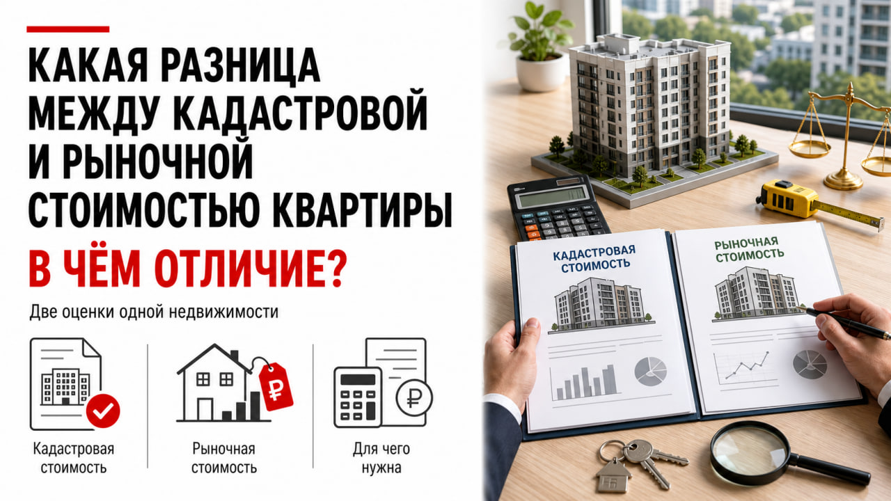 Какая разница между кадастровой и рыночной стоимостью квартиры