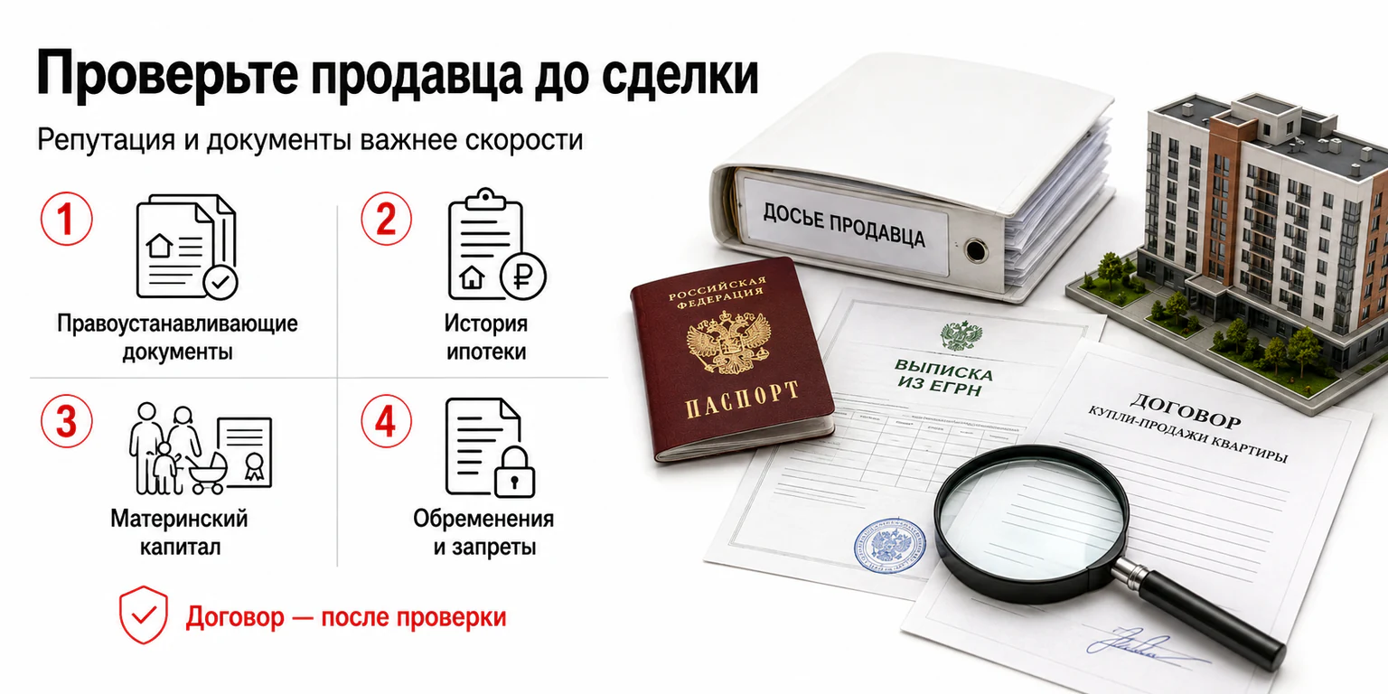 Инфографика: проверка продавца перед дистанционной сделкой
