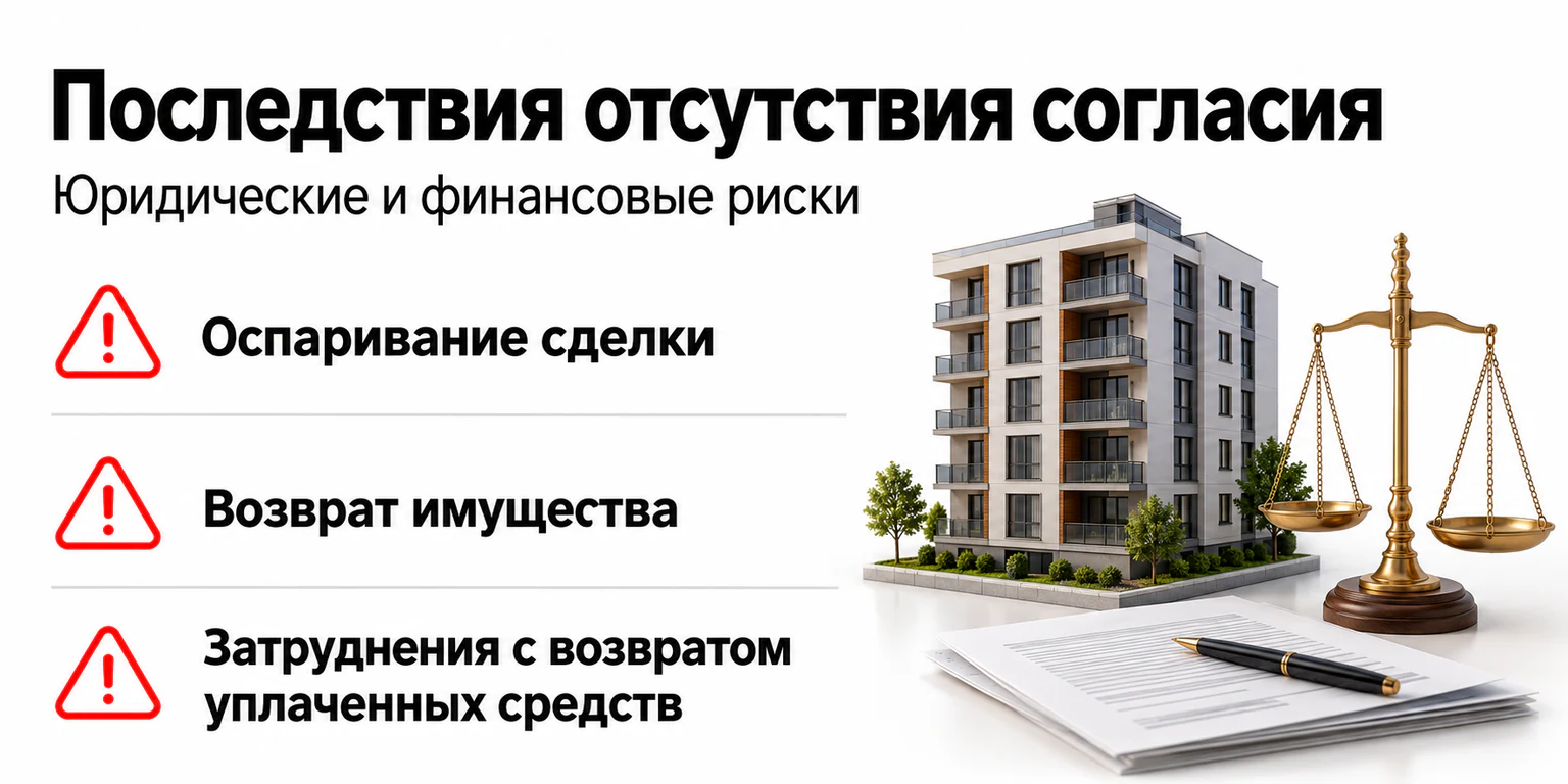 Инфографика: риски продажи недвижимости без согласия супруга