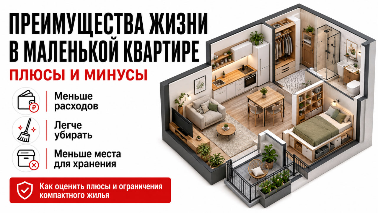 Преимущества жизни в маленькой квартире: плюсы и минусы