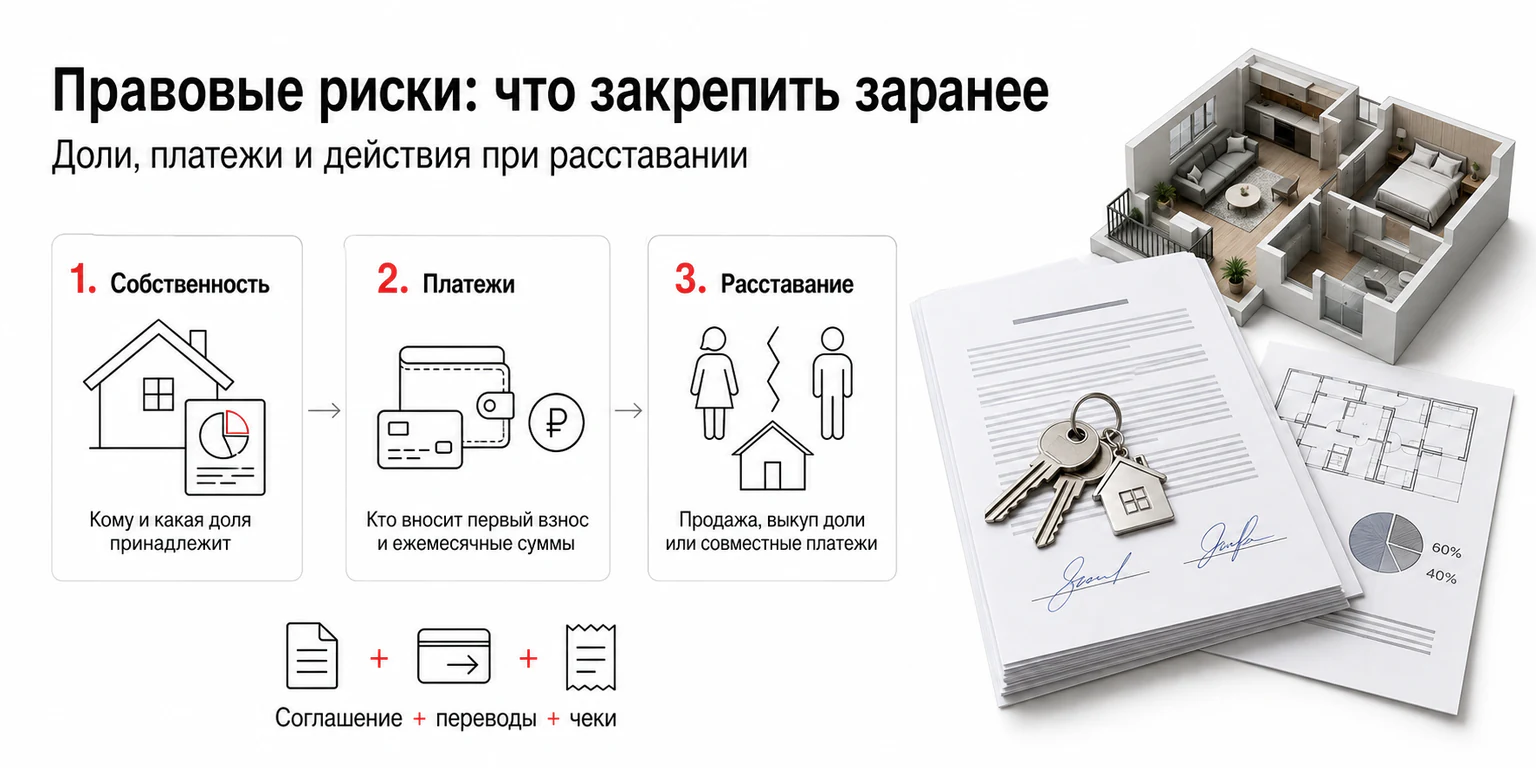 Инфографика: правовые риски ипотеки в гражданском браке