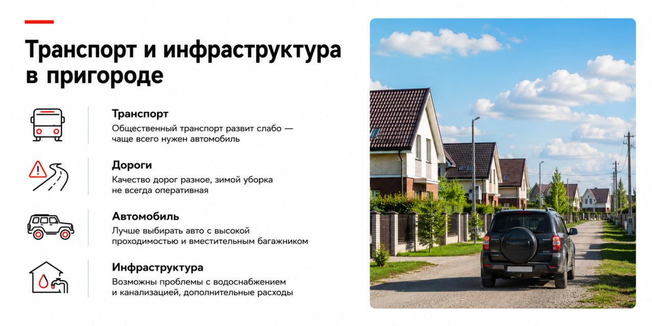 Транспорт и инфраструктура в пригороде