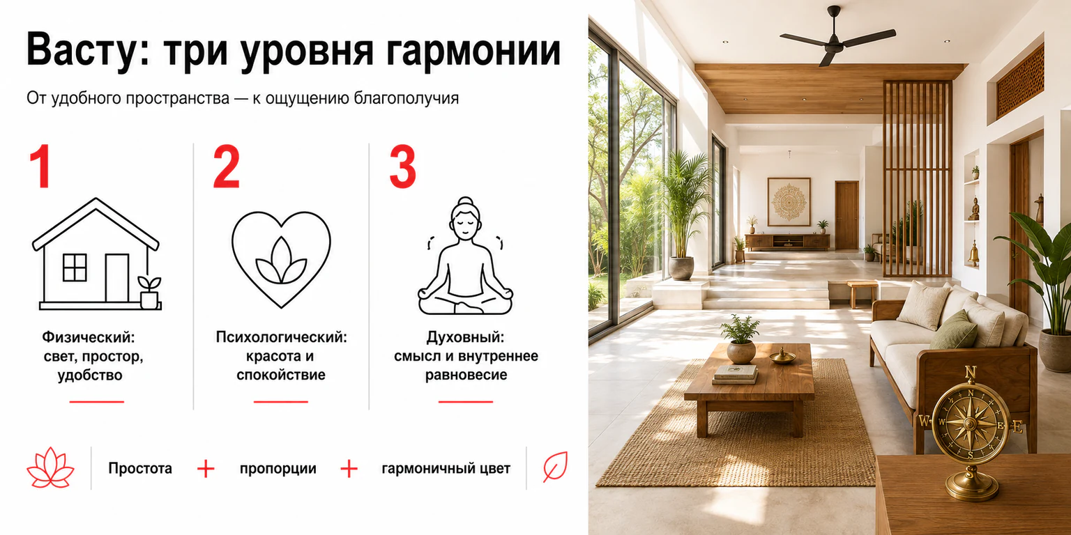 Инфографика: сравнение Васту и Фэншуй