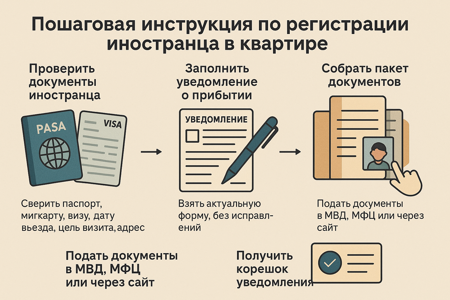 Пошаговая инструкция по регистрации иностранца в квартире