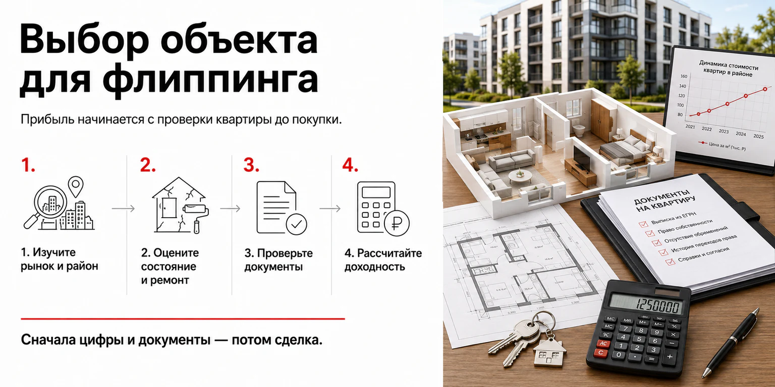 Инфографика: как выбрать объект недвижимости для флиппинга