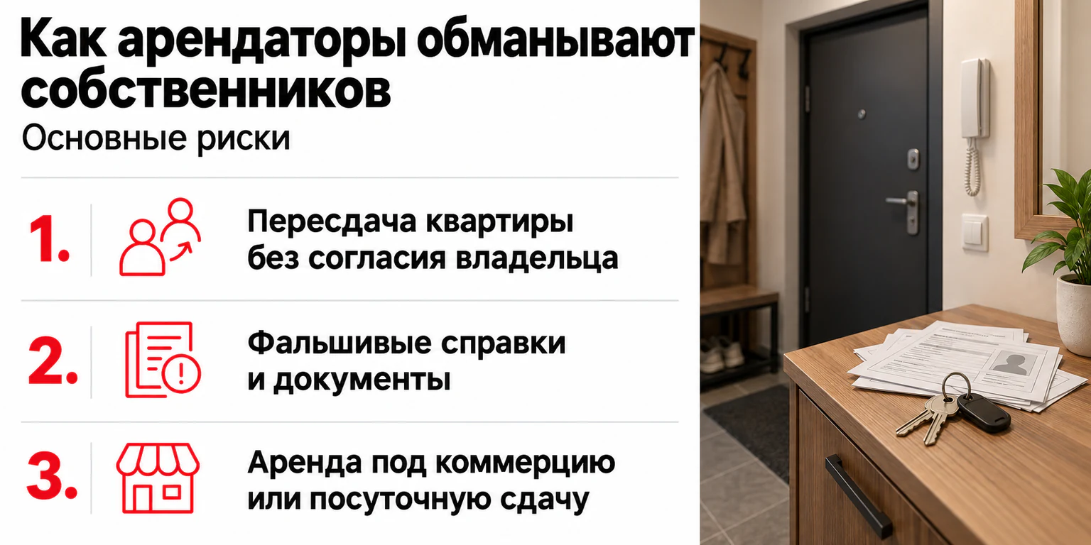 Инфографика: риски для собственников при сдаче квартиры