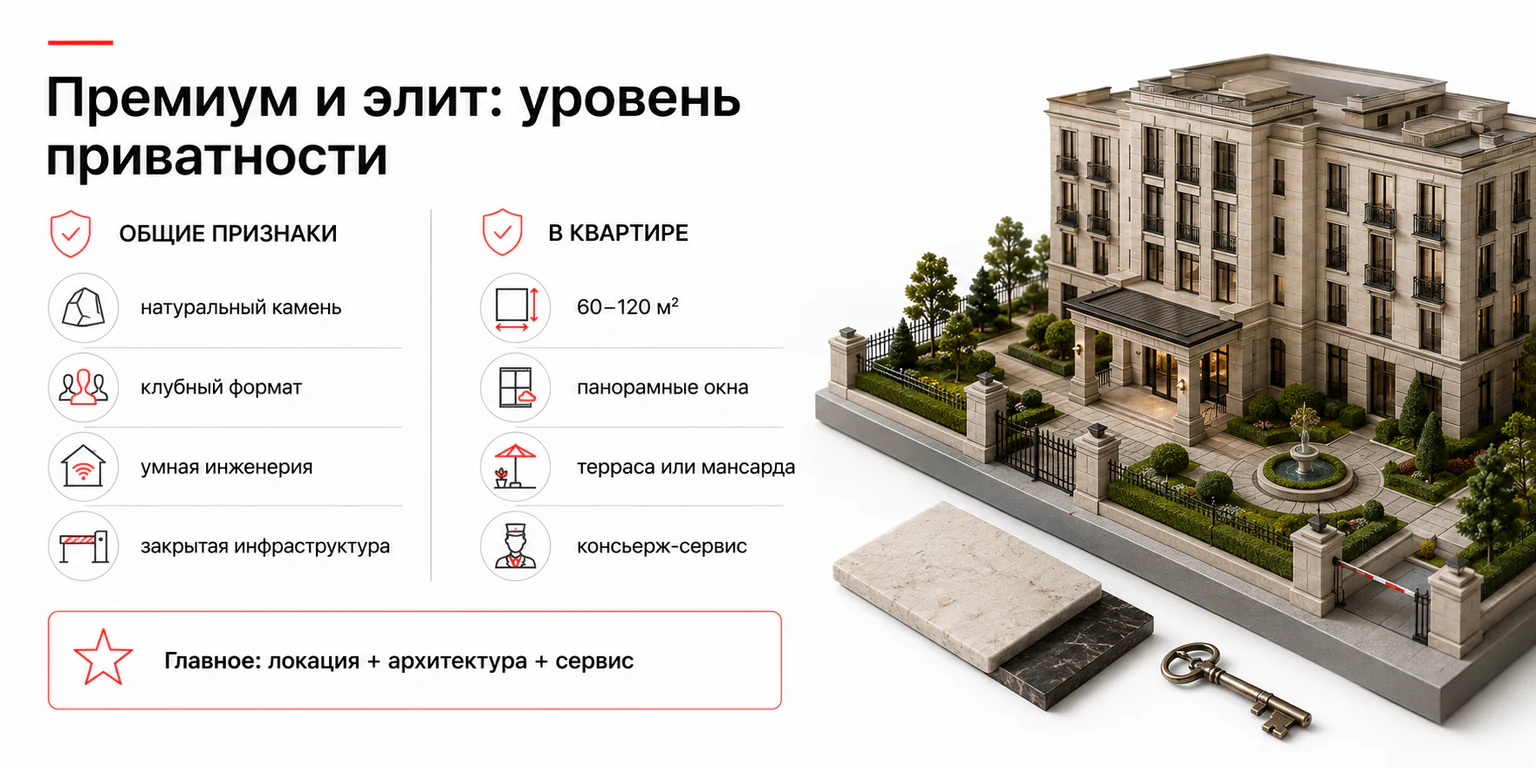 Премиум и элитный класс жилья: основные особенности