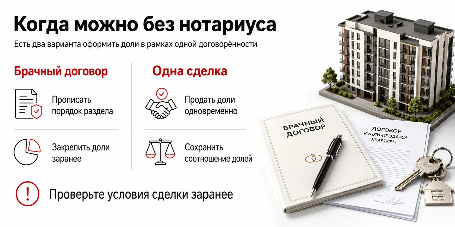 Инфографика: когда доли можно зарегистрировать без нотариуса