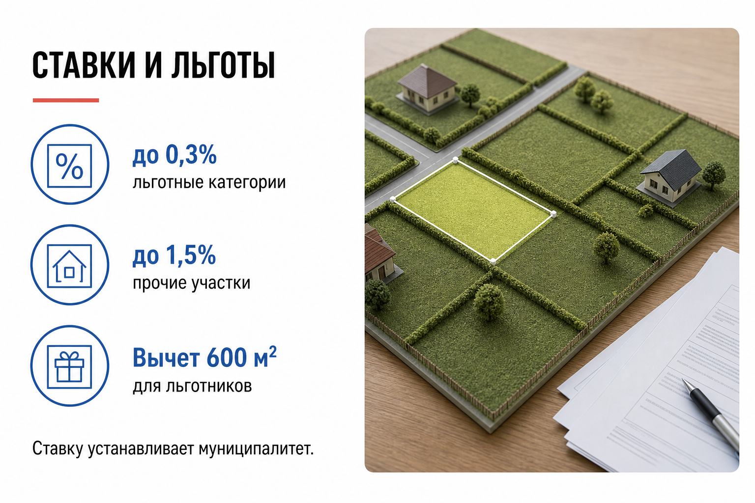 Ставки и льготы по земельному налогу