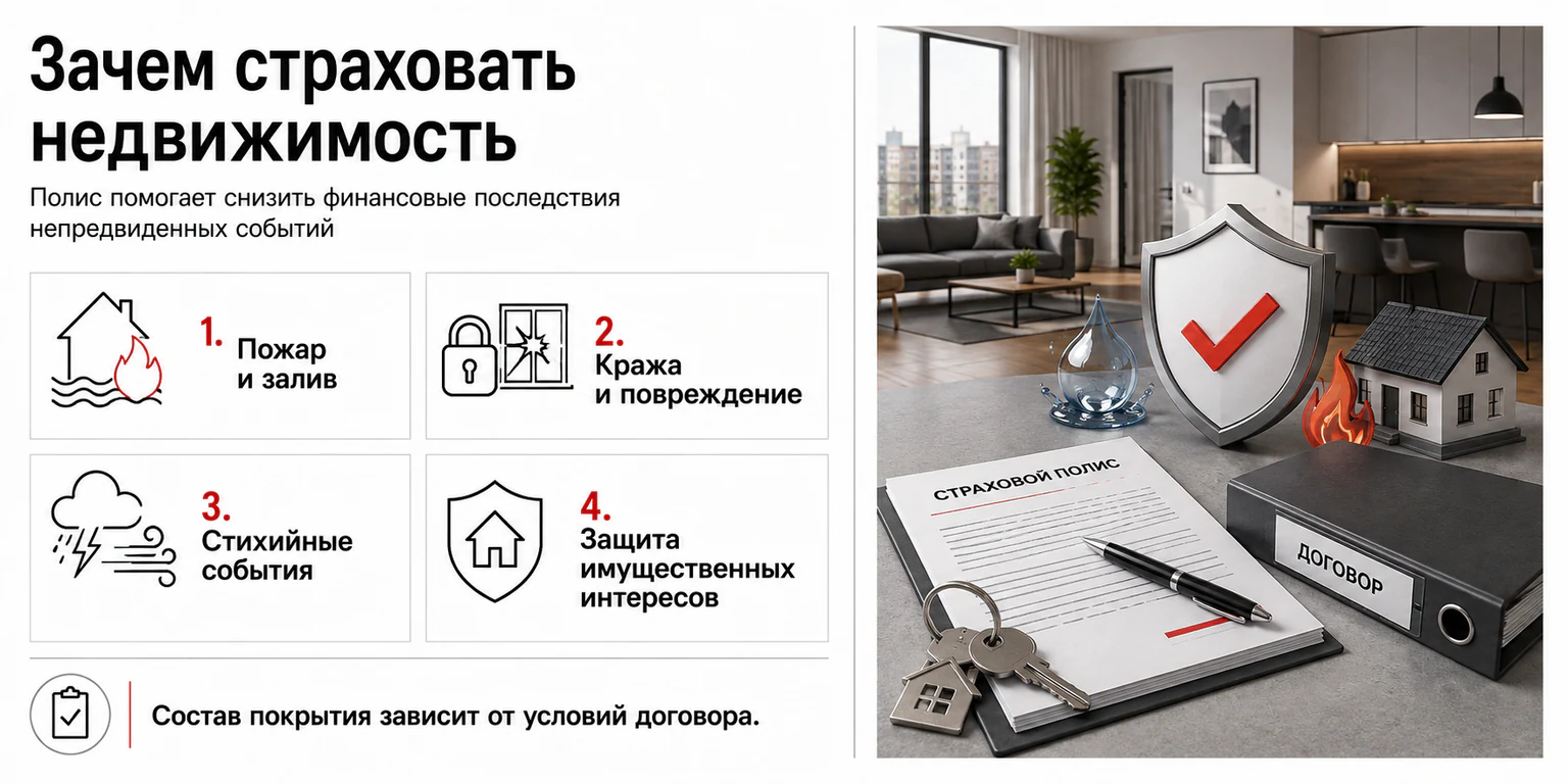 Инфографика: зачем страховать недвижимость
