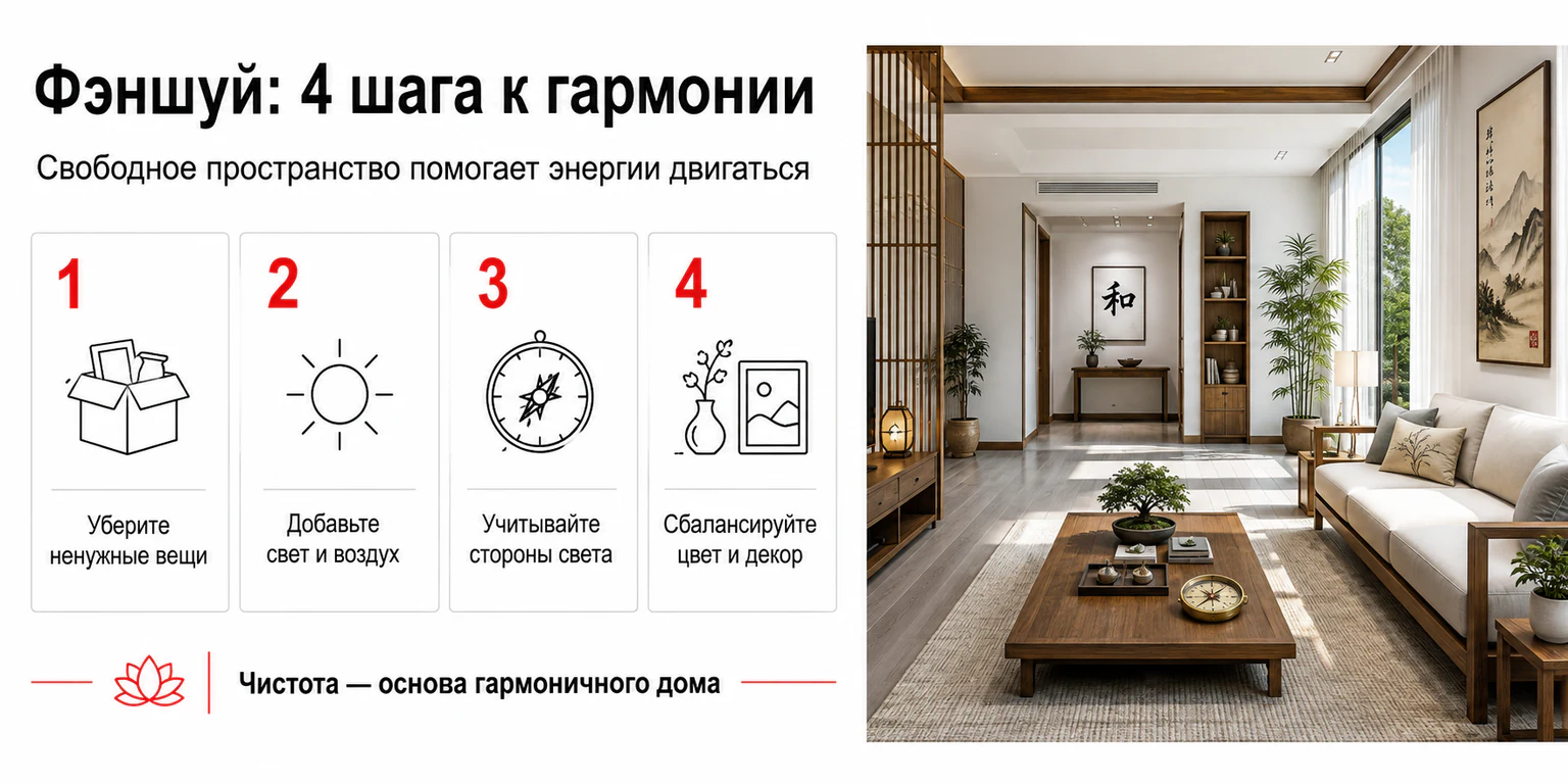 Инфографика: принципы Фэншуй