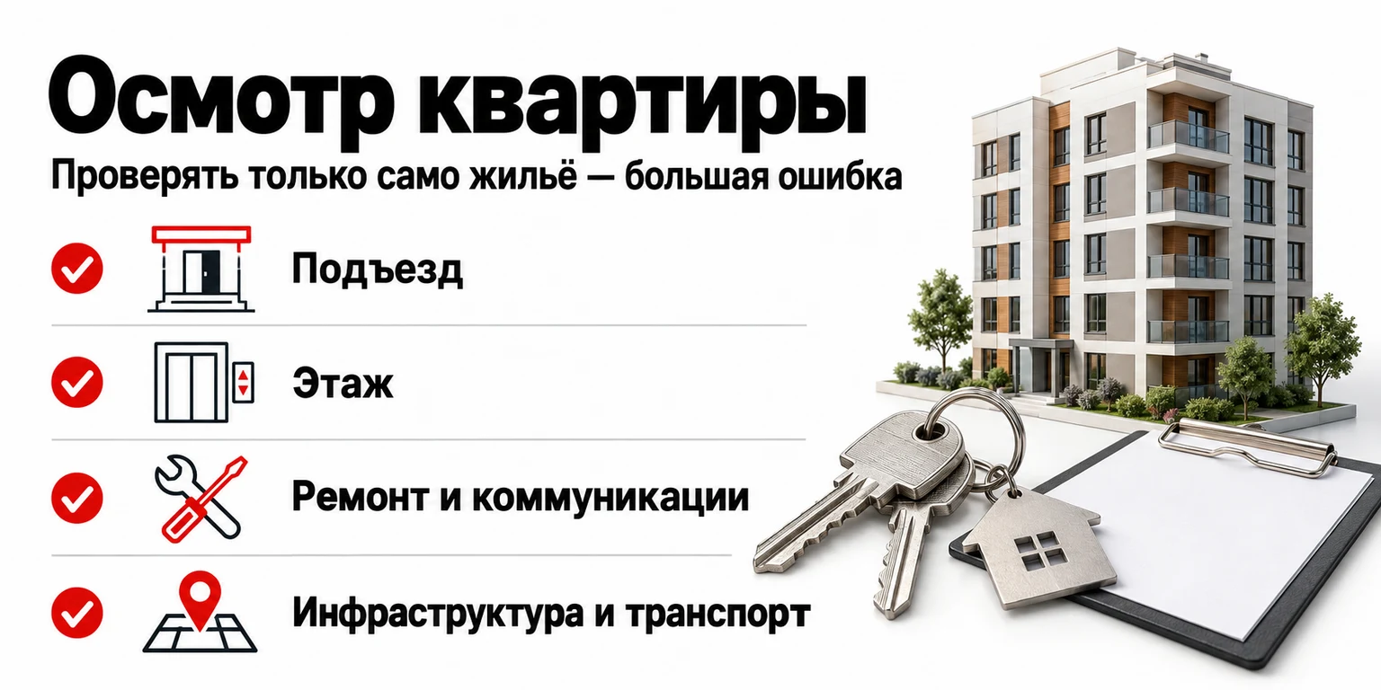 Инфографика: чек-лист осмотра квартиры