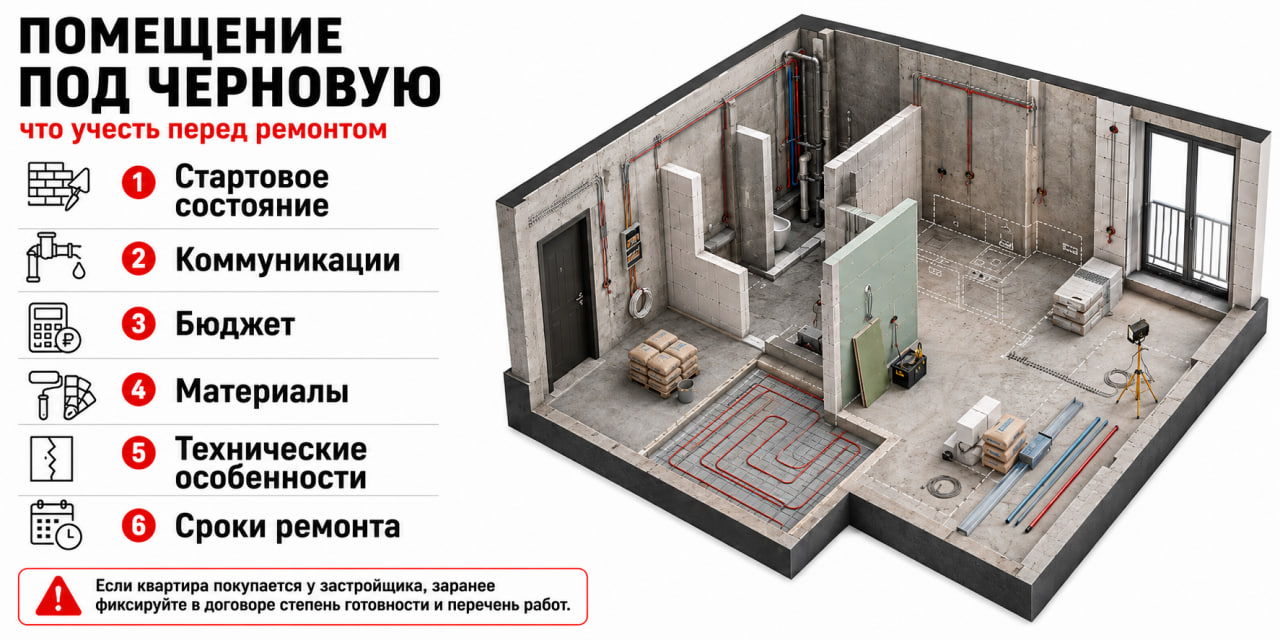 Особенности работы с неоконченными помещениями