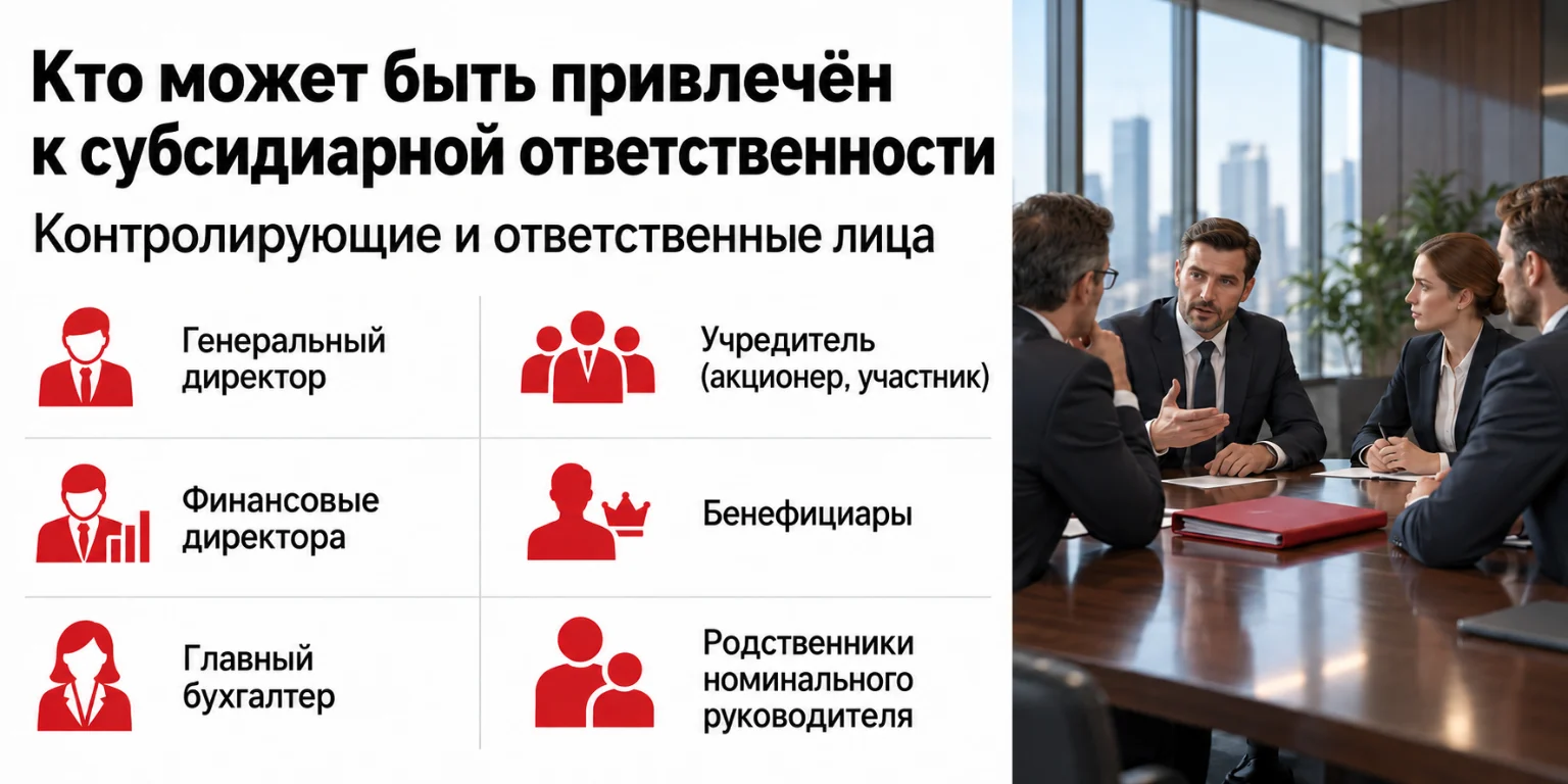 Инфографика: Кто может быть привлечён к субсидиарной ответственности