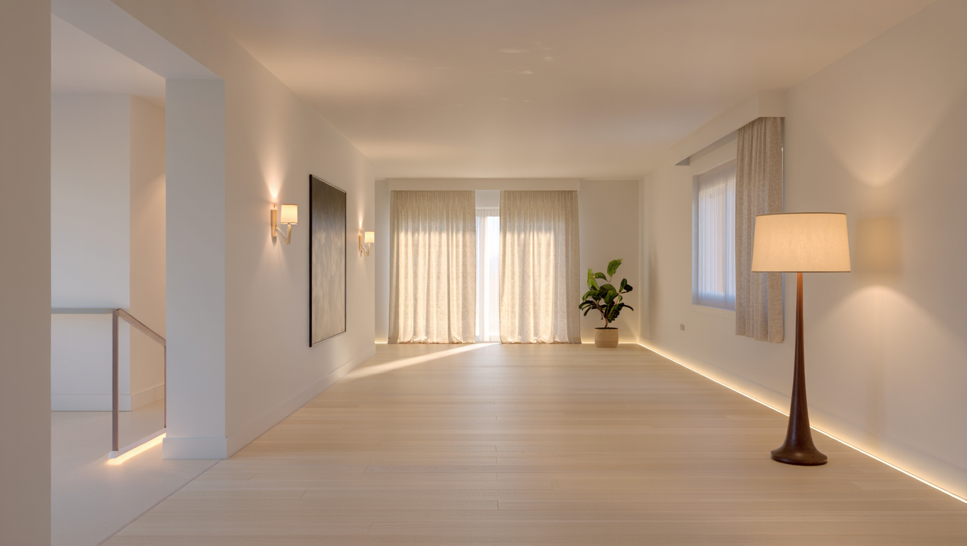 Как использовать свет в белом интерьере