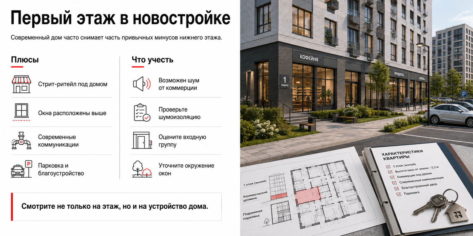 Инфографика: особенности первого этажа в новостройке