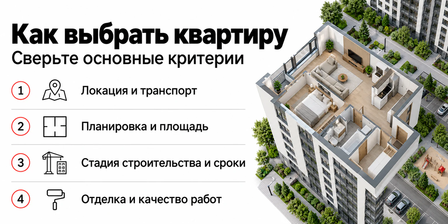 Критерии выбора квартиры в новостройке: локация, планировка, сроки и качество отделки
