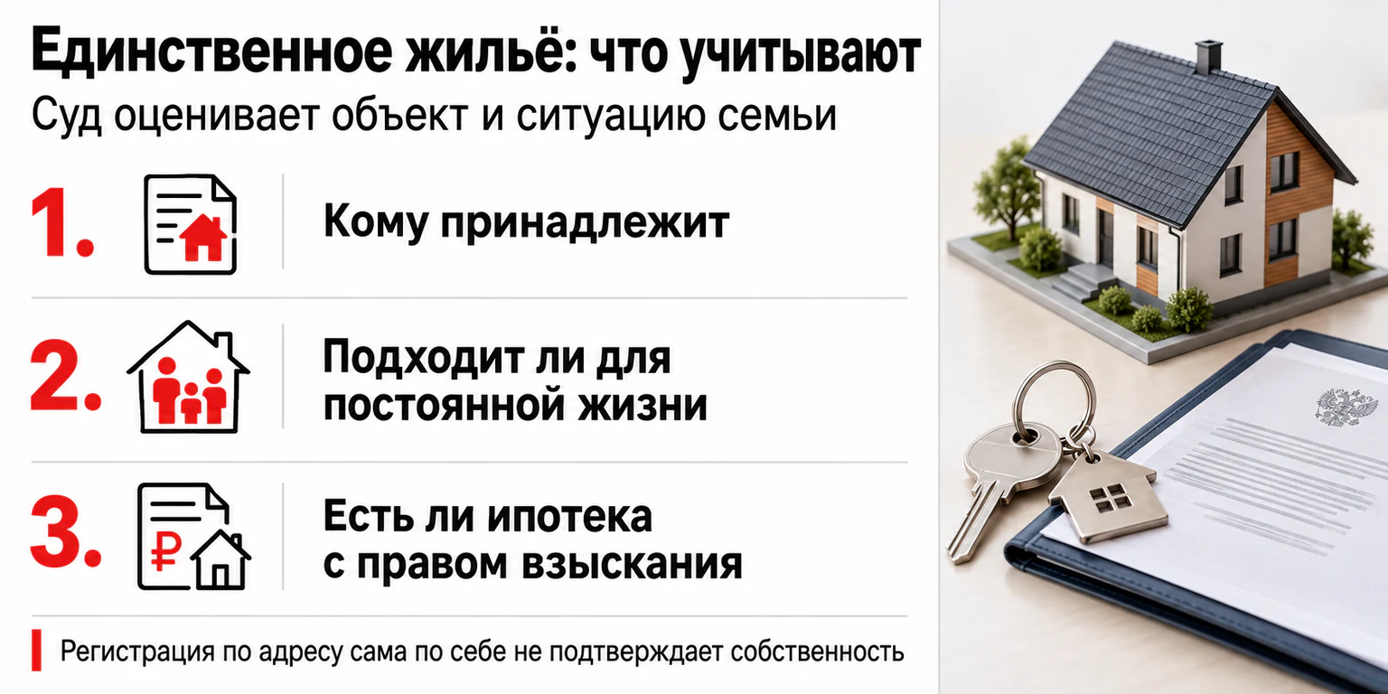Что суд учитывает при определении единственного пригодного жилья
