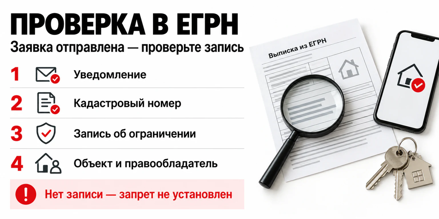 Проверка записи о запрете в ЕГРН