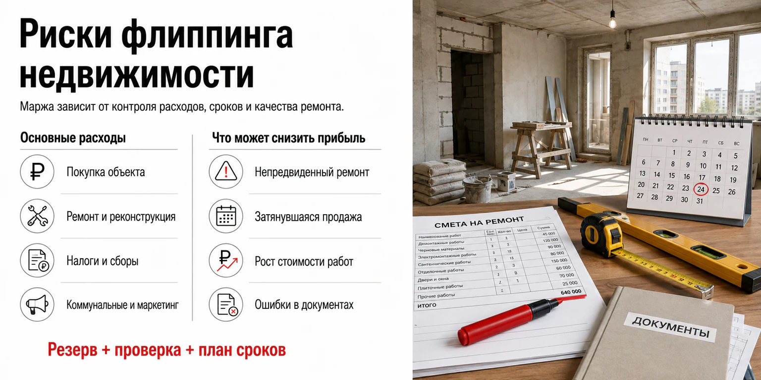 Инфографика: основные риски флиппинга недвижимости