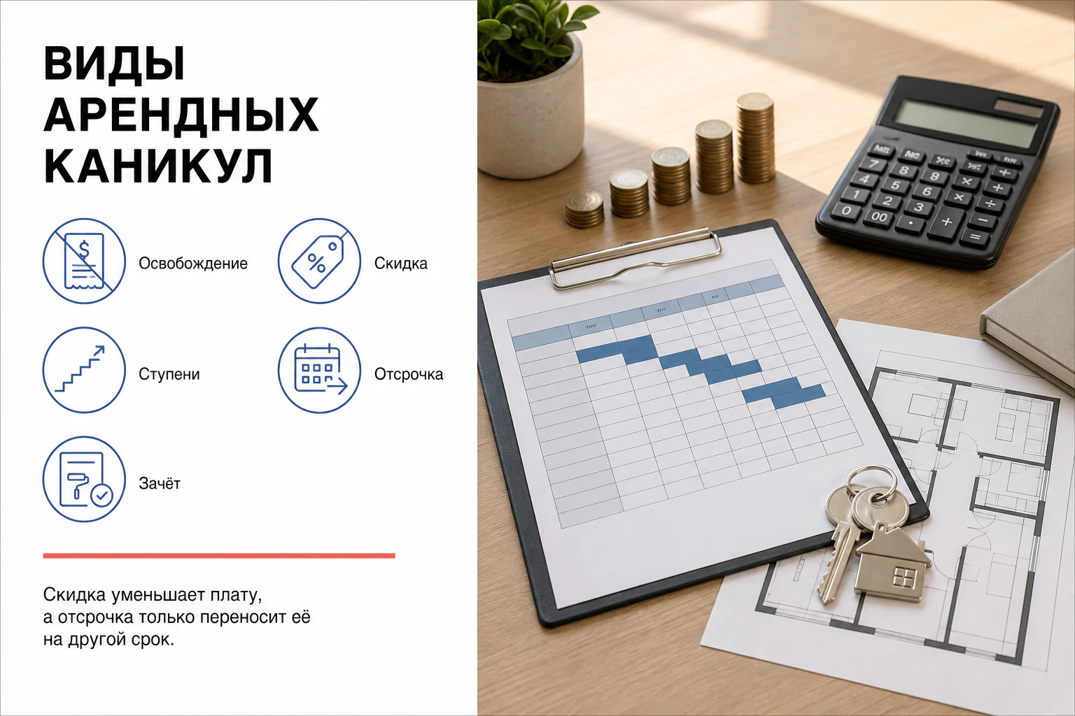 Виды арендных каникул