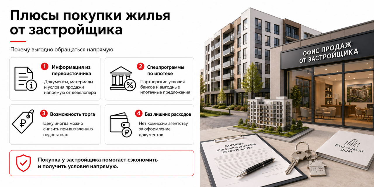 Плюсы покупки жилья от застройщика