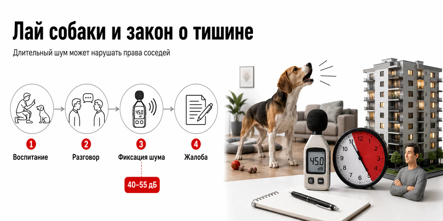 Инфографика: лай собаки и закон о тишине