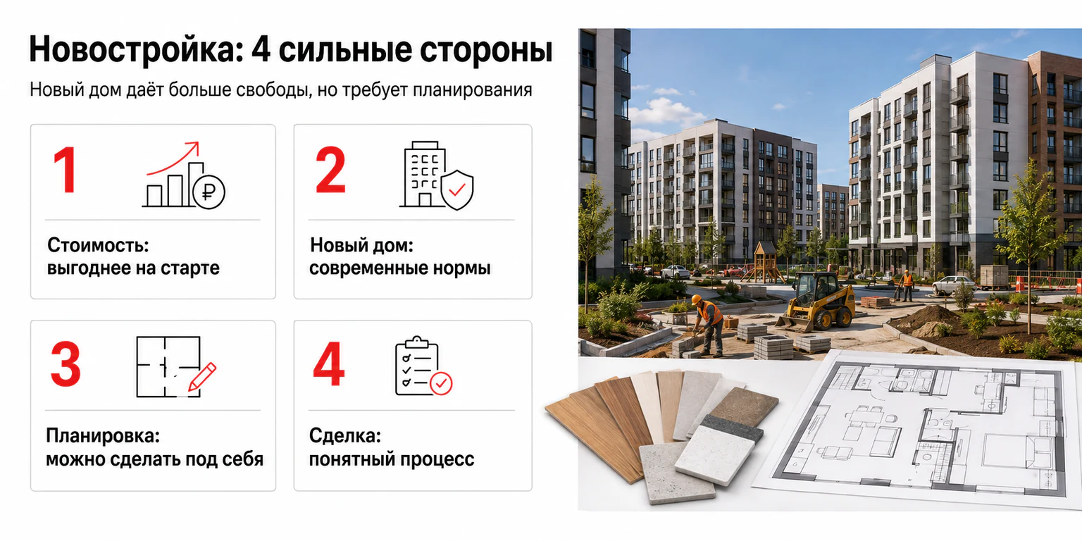 Инфографика: преимущества новостройки