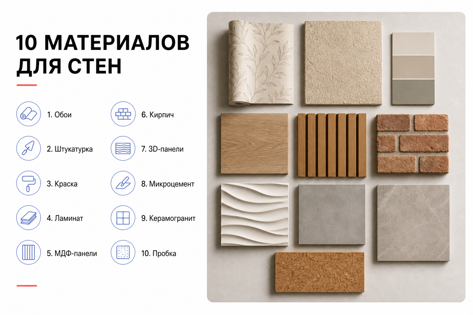 Десять современных материалов для отделки стен
