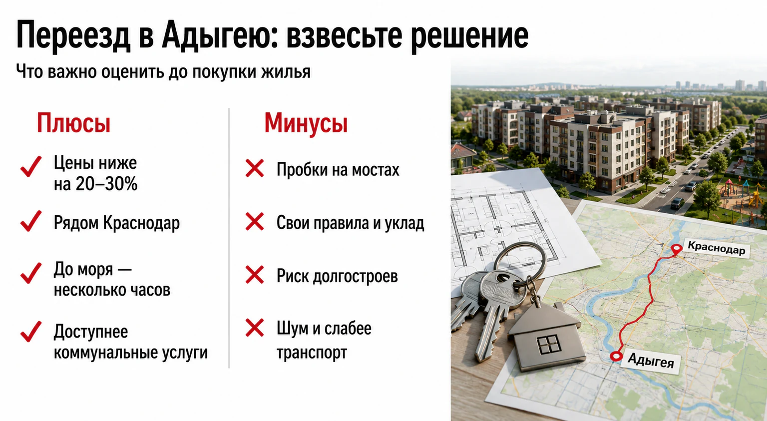 Инфографика: плюсы и минусы переезда в Адыгею