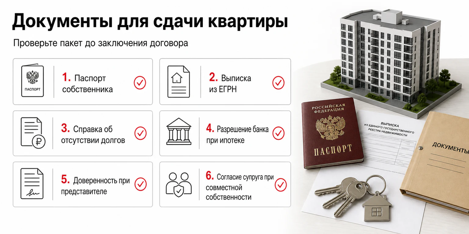 Инфографика: документы для сдачи квартиры в аренду