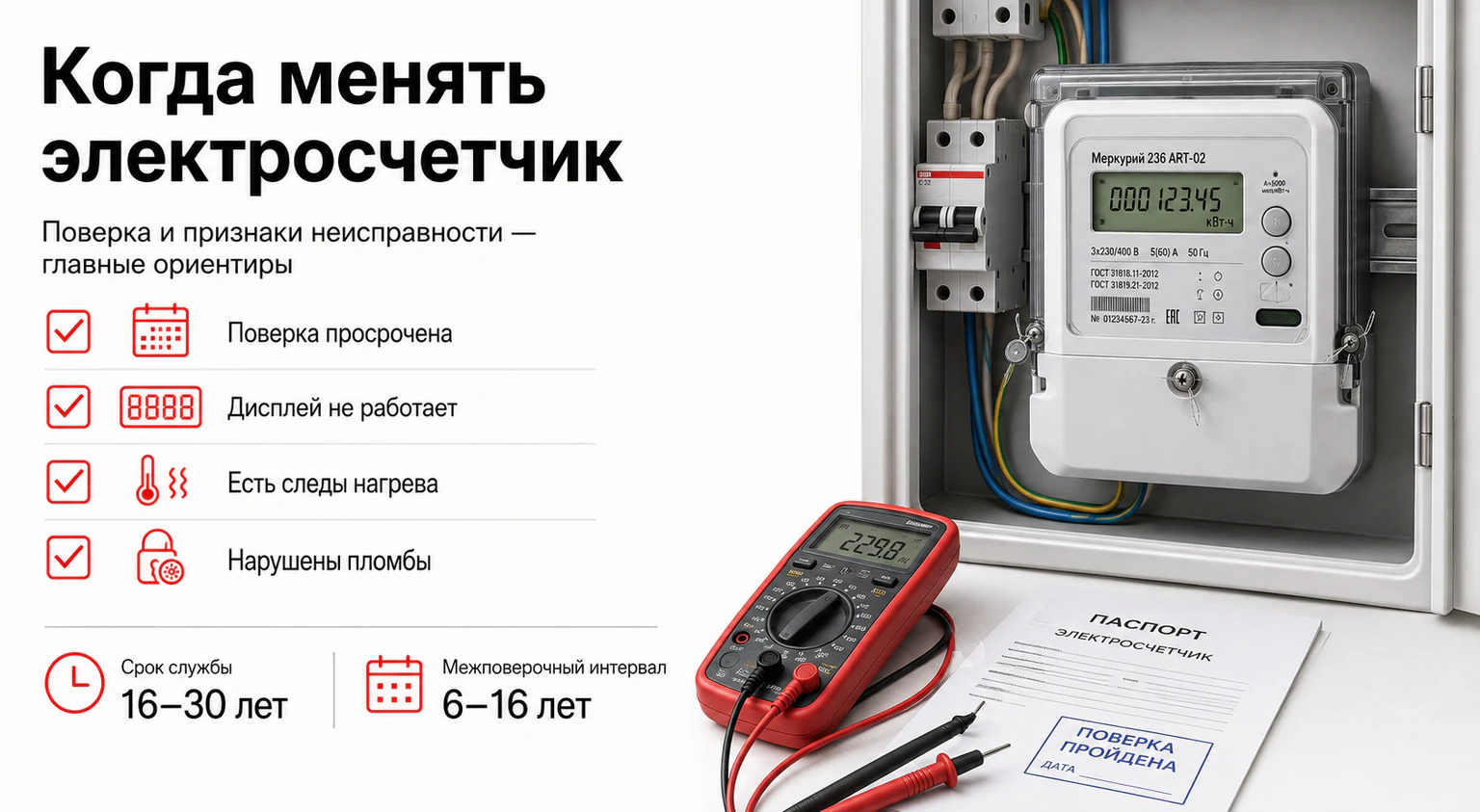 Инфографика: когда нужно менять электросчетчик