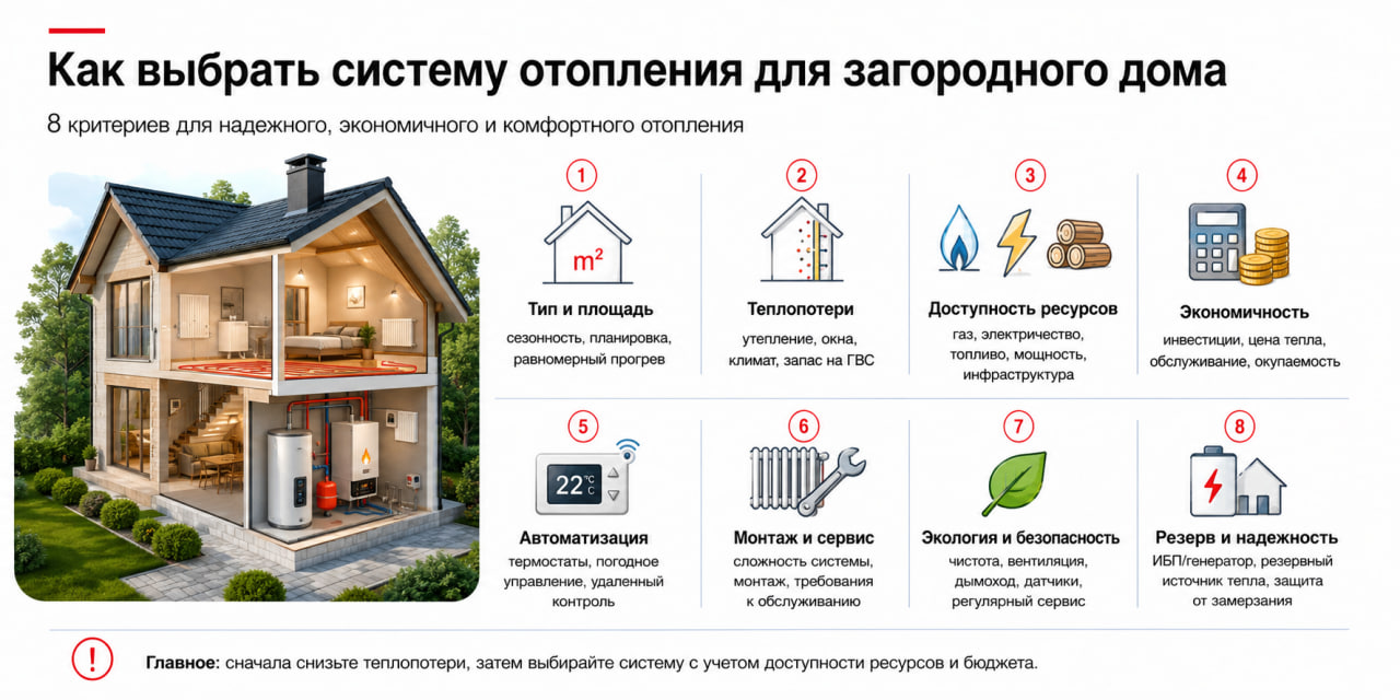 Как выбрать систему отопления для загородного дома