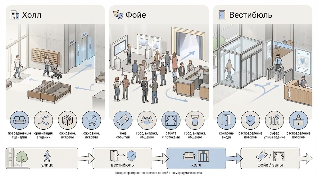 фойе и вестибюль в чем разница