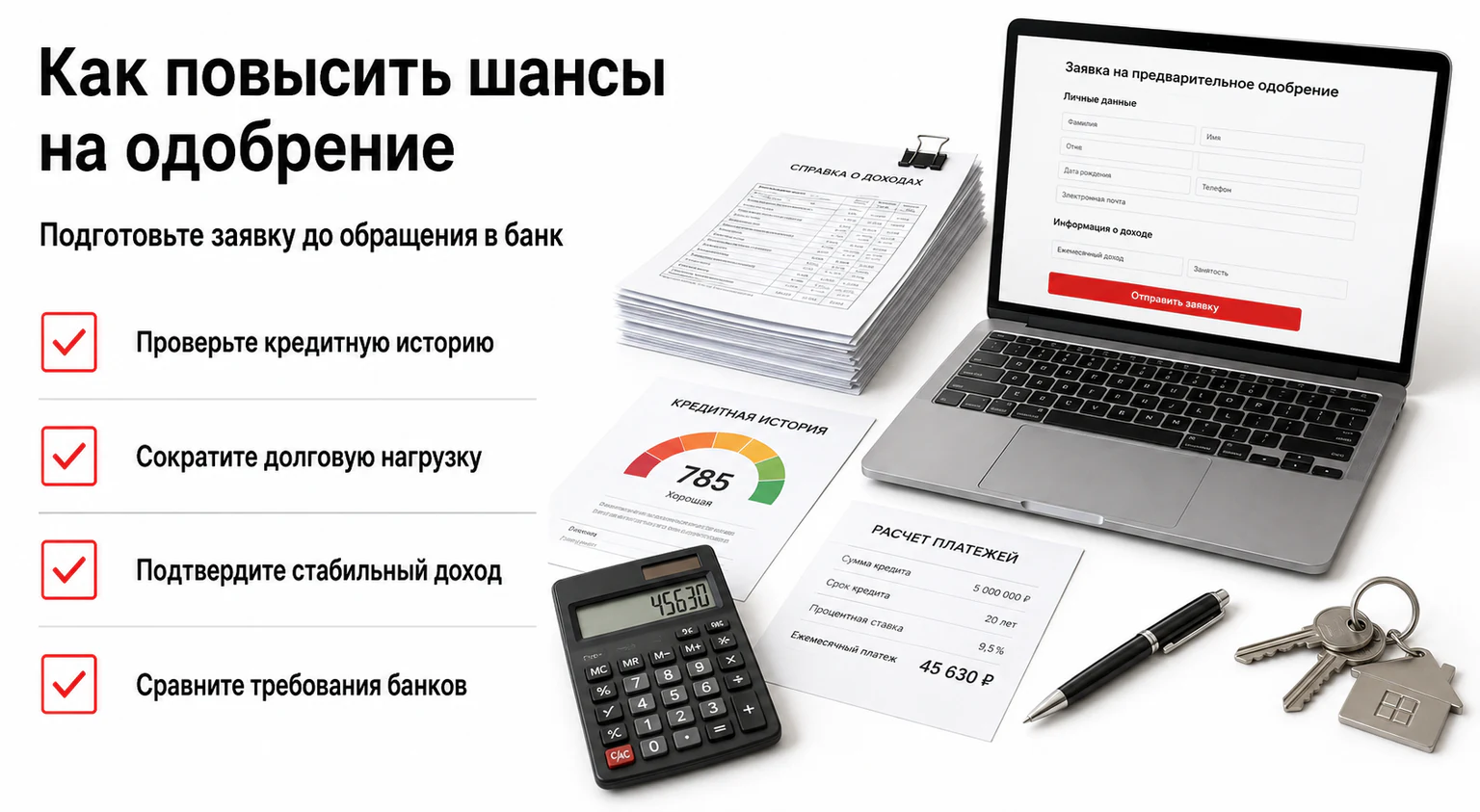 Инфографика: как повысить шансы на одобрение кредита Инфографика: как повысить шансы на одобрение кредита