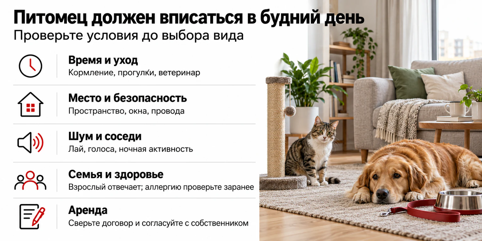 Условия, которые стоит проверить перед выбором питомца для квартиры