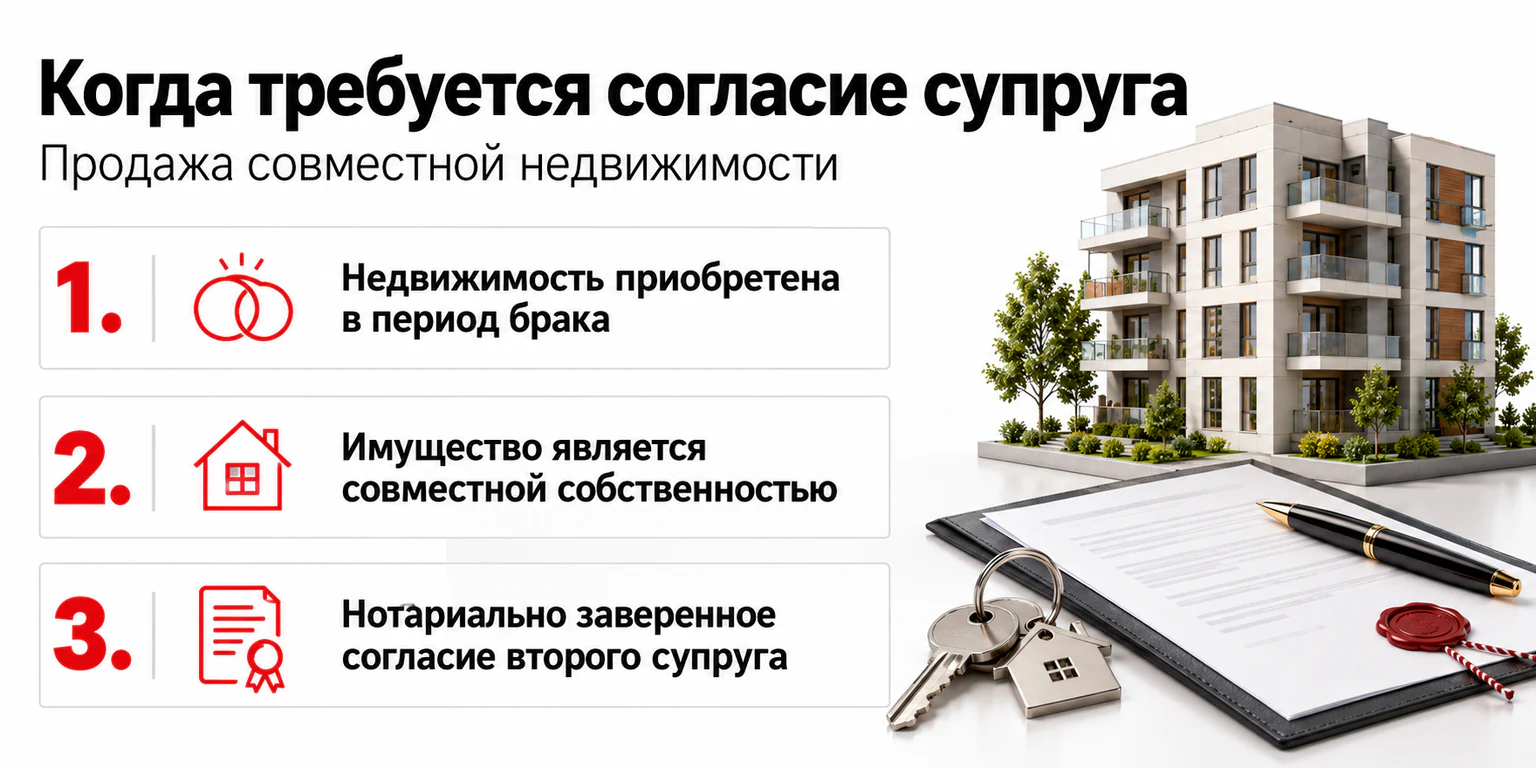 Инфографика: когда требуется согласие супруга на продажу недвижимости