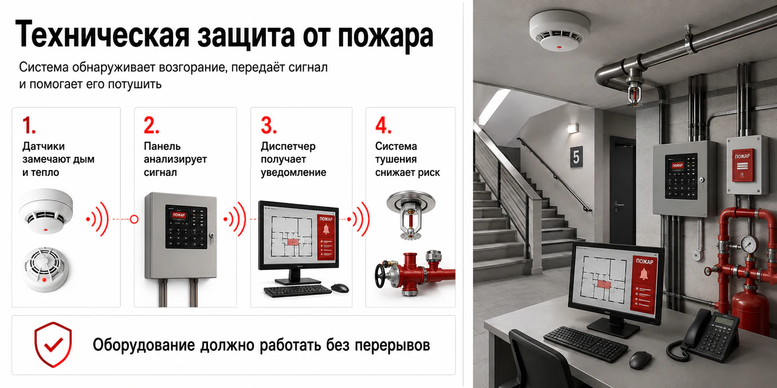 Инфографика: техническая защита от пожара