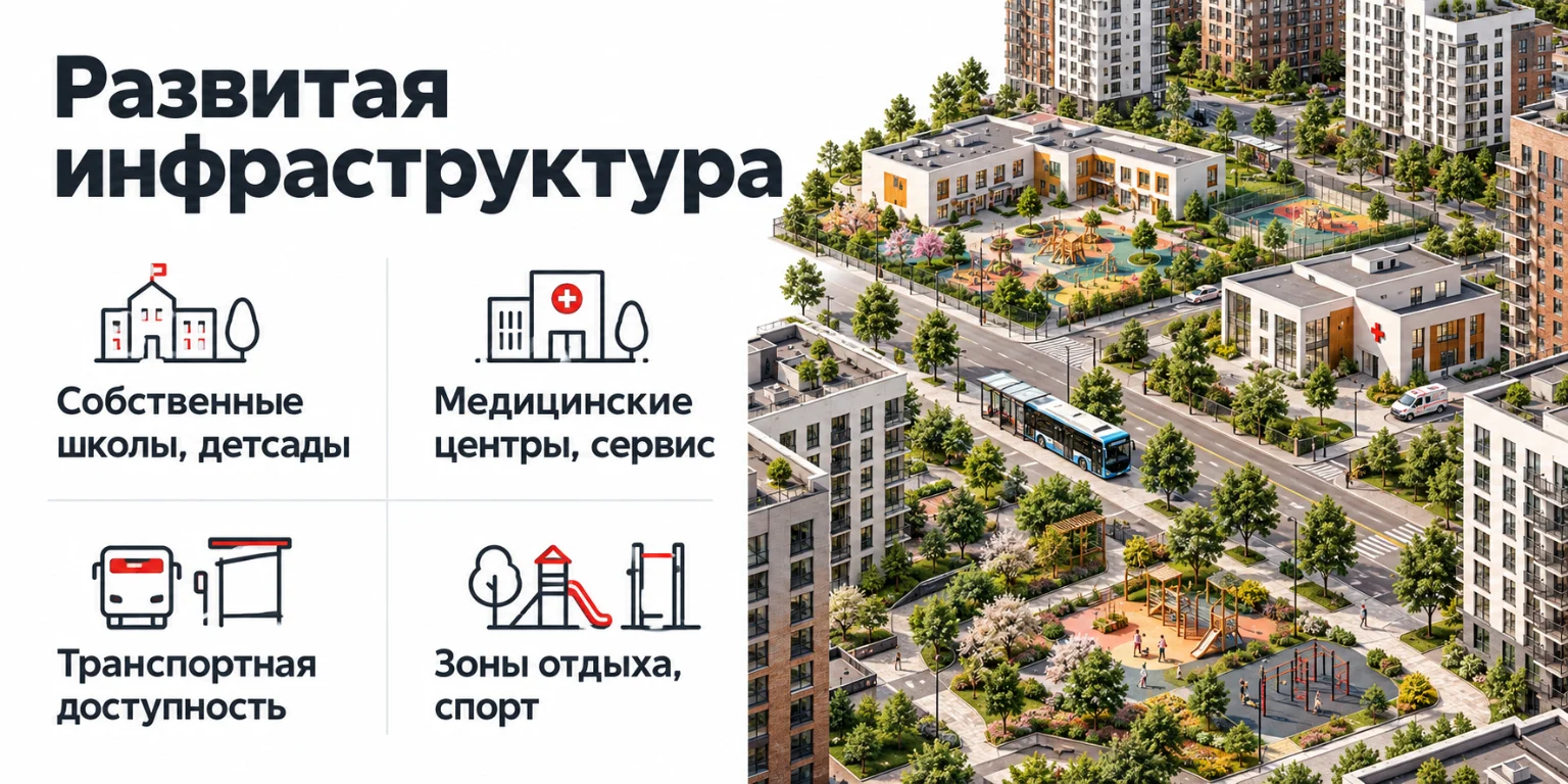 Инфографика: инфраструктура нового жилого комплекса