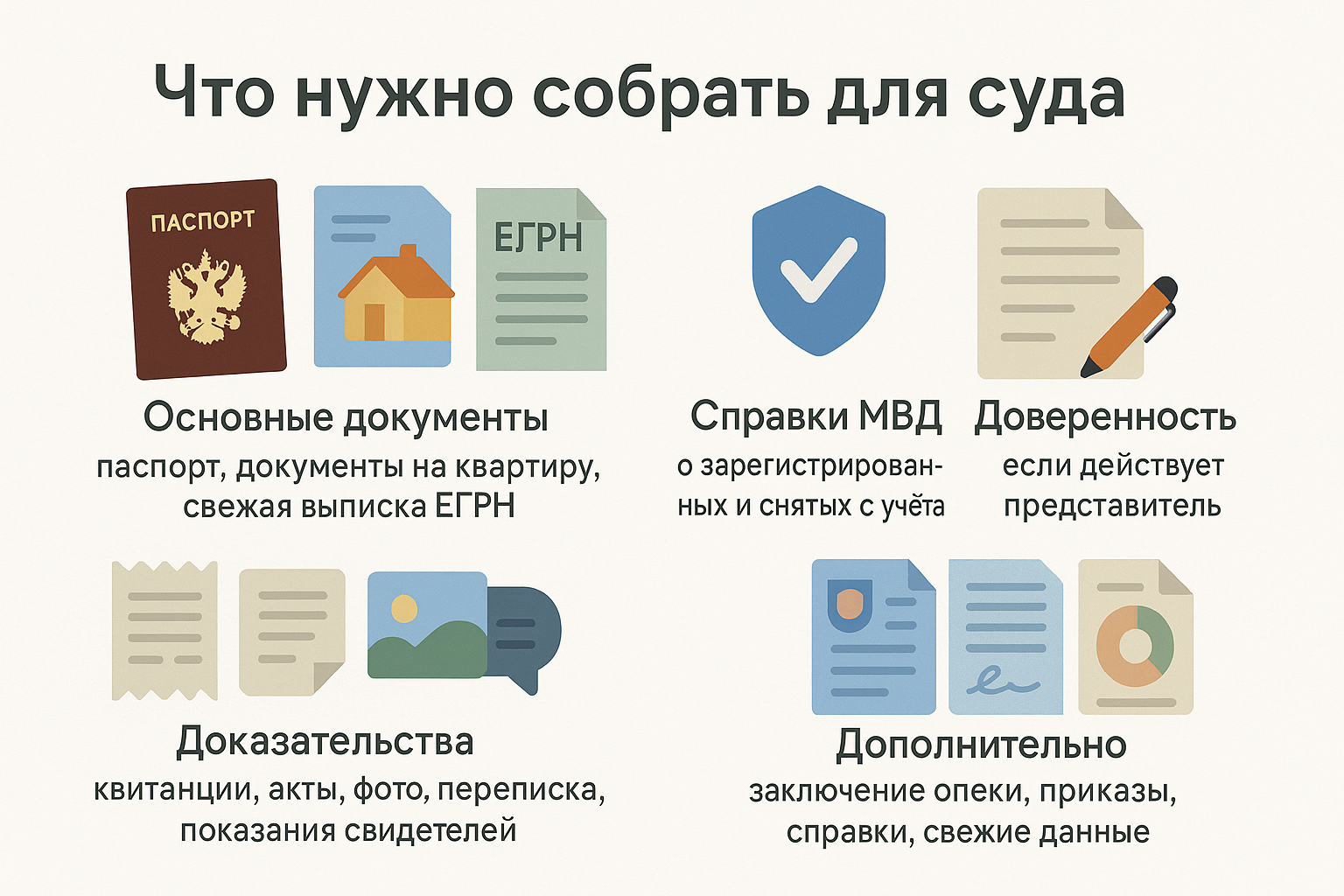 Что собрать для суда