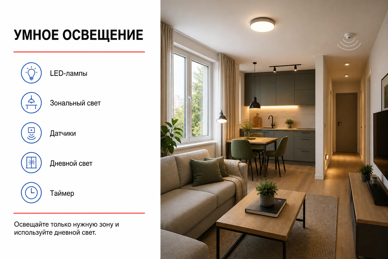 Умное и экономичное освещение квартиры