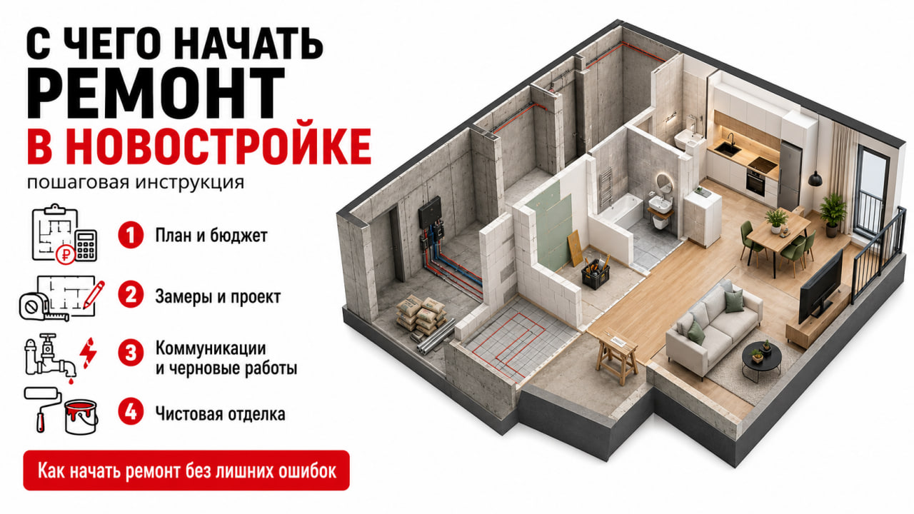 С чего начать ремонт в новостройке: пошаговая инструкция