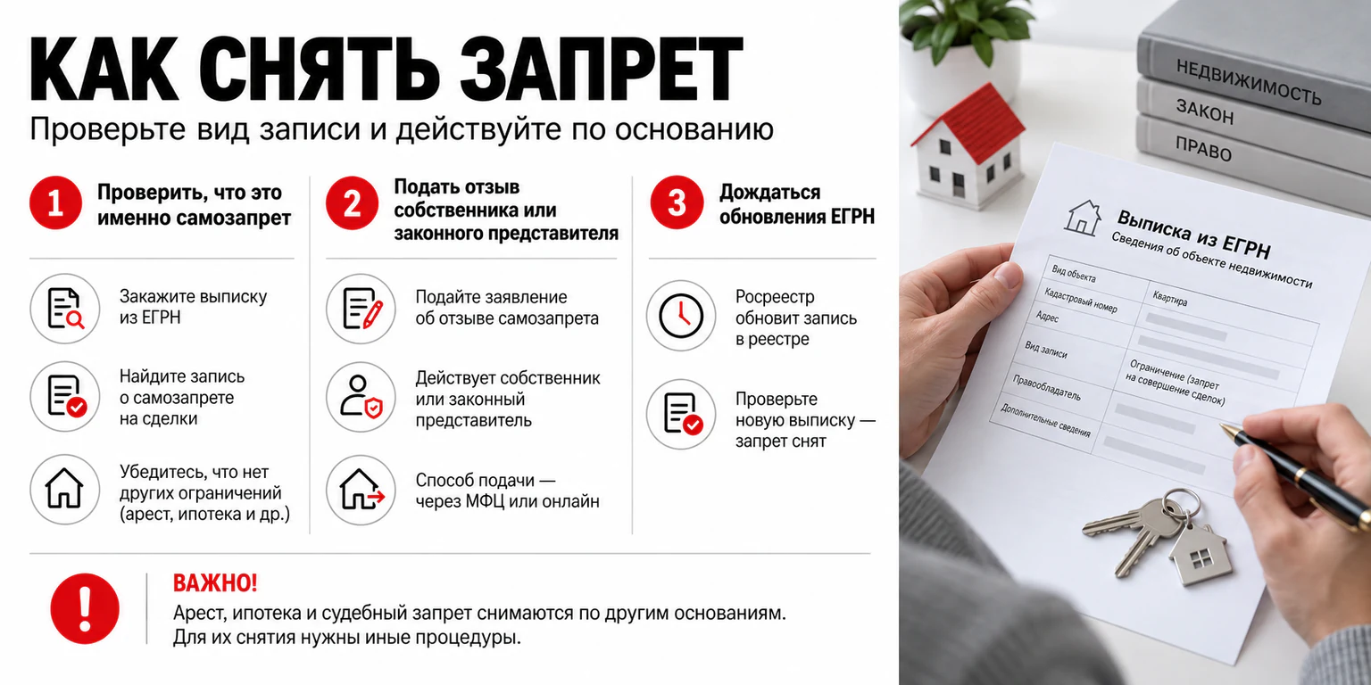 Пошаговая инструкция: как снять запрет на сделки с недвижимостью