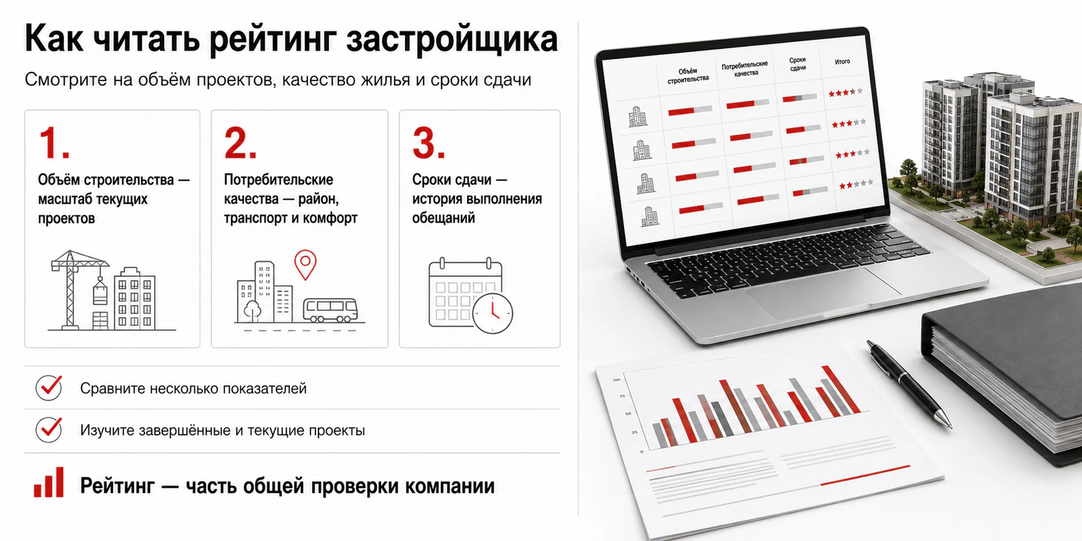 Инфографика: как читать рейтинг застройщика
