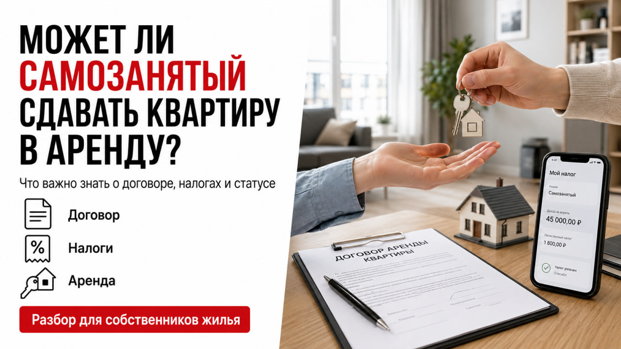 Может ли самозанятый сдавать квартиру в аренду?