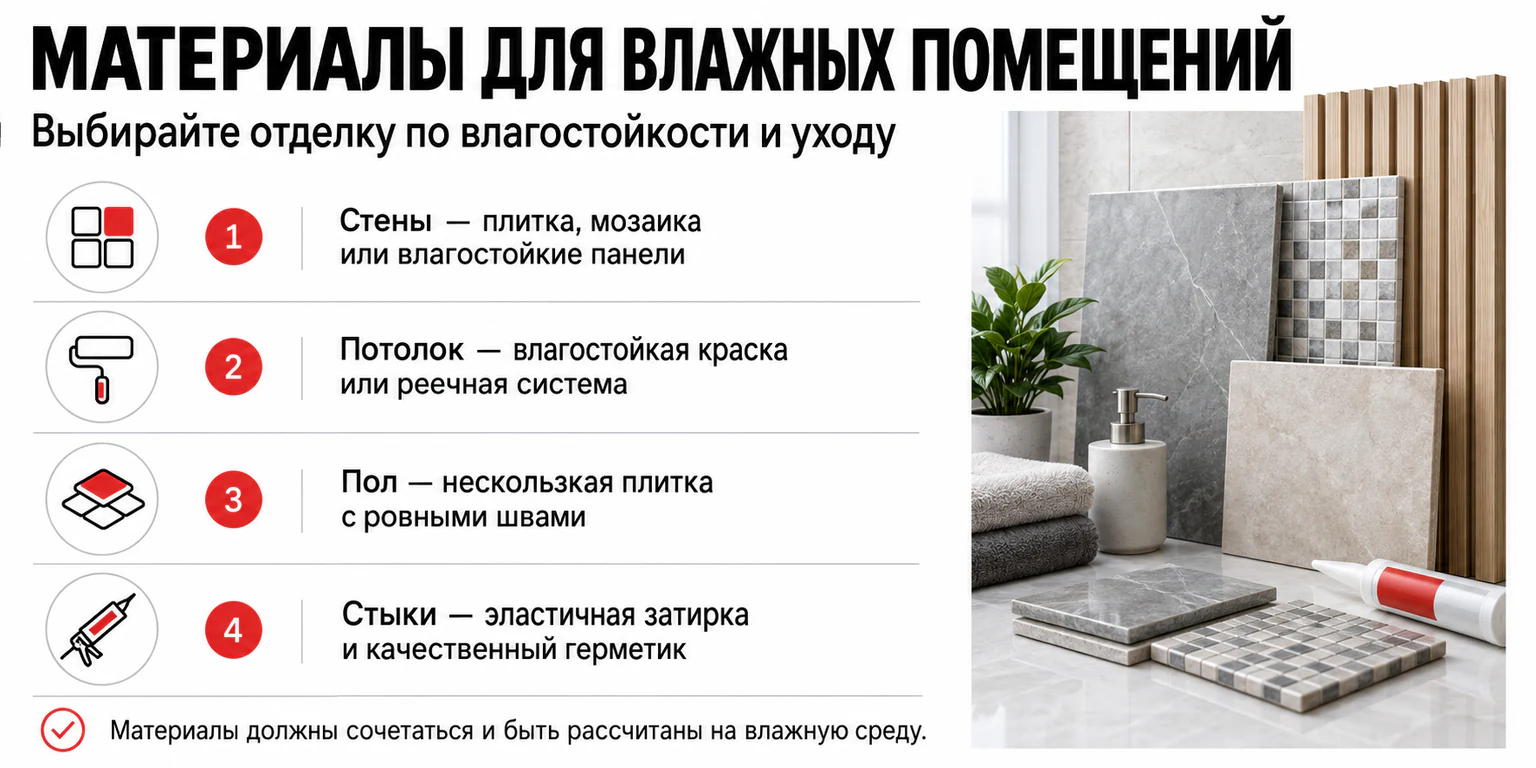 Материалы для влажных помещений
