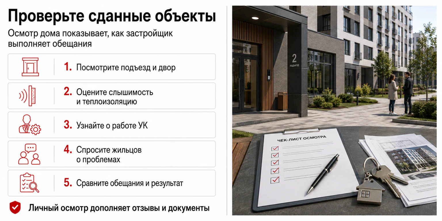 Инфографика: проверка сданных объектов застройщика